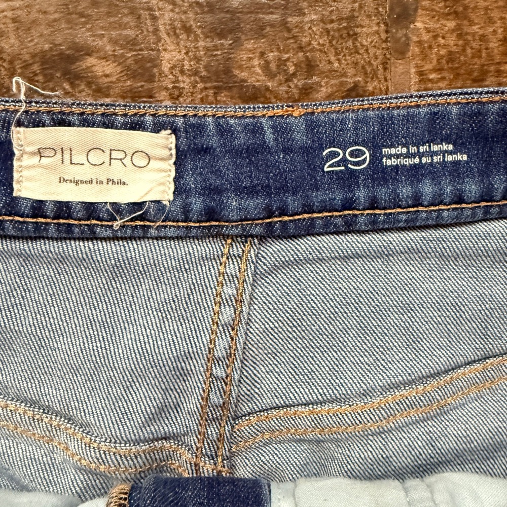 Anthropologie Pilcro Emory Pleated High-Rise Cuffed Wide-Leg Jeans, Blue, 29 - Picture 3 of 12